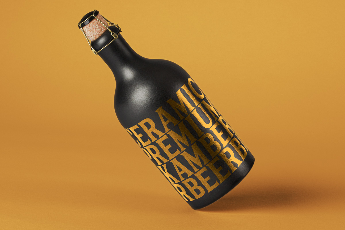 Download Free Ceramic Premium Dark Drink Bottle Mockup Package Mockups