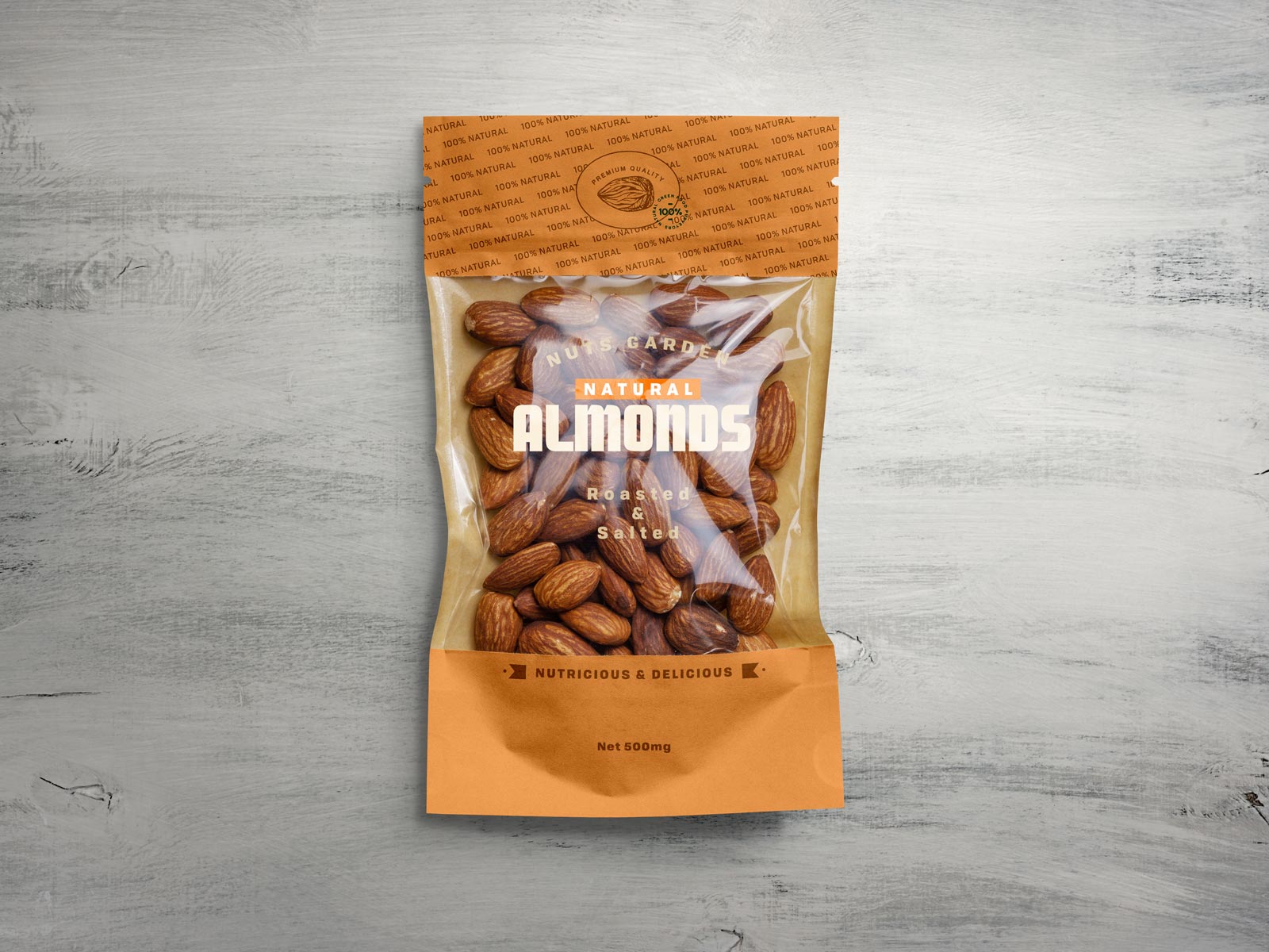 Download Free Window Pouch Almond Packaging Mockup Free Package Mockups