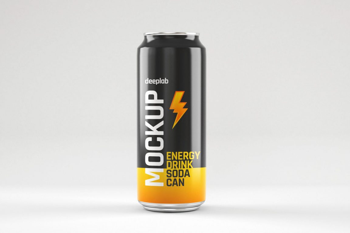 3 Free Glossy Slim Soda Can Mockup Set - Free Package Mockups