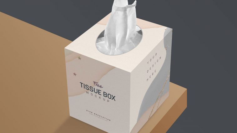 Free Tissue Paper Packaging Box Mockups - Free Package Mockups