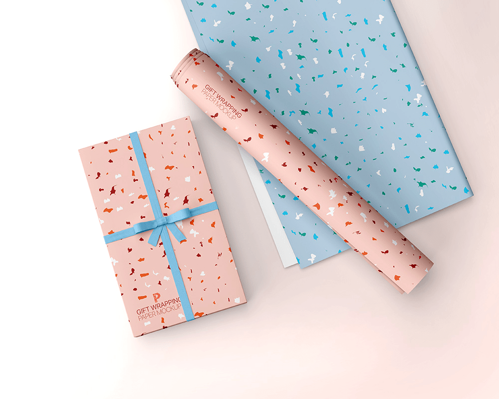 Download Free Gift Wrapping Paper Mockup Free Package Mockups