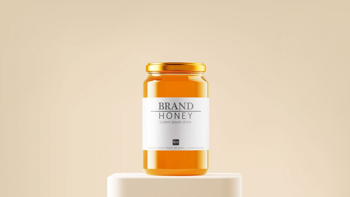 Free 2 PSD Jar Mockup for Honey Package Branding - Package Mockups