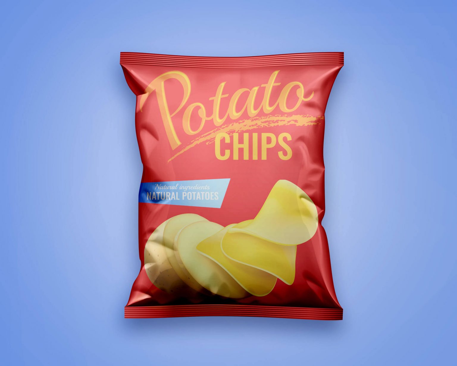 Free Chips Bag Mock-up / Snack Packet Mockup - Free Package Mockups