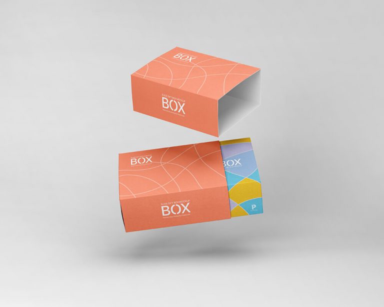 Free Slide Box Mockup | Packaging Box - Free Package Mockups