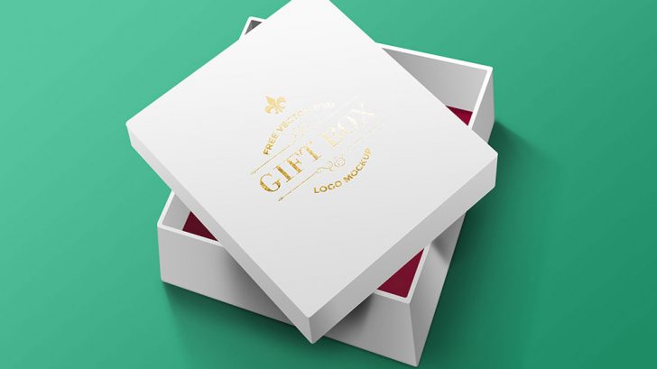 Free Open Gift Box Mock up - Free Package Mockups