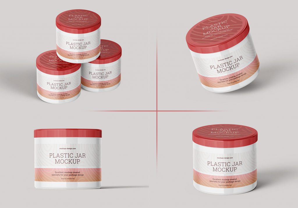 Free Cosmetic Plastic Cream Jar Mockup PSD Set   Good Mockups