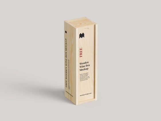 Free Wooden Wine Box Mockup set - Package Mockups