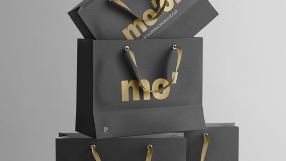 Free Thick Matte Finish Rich Quality Paper Shopping Bag Mockup