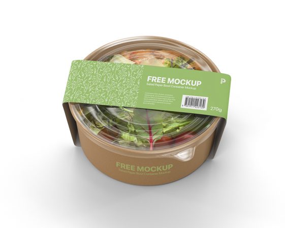 Free Salad Paper Bowl Container Mockup - Free Package Mockups