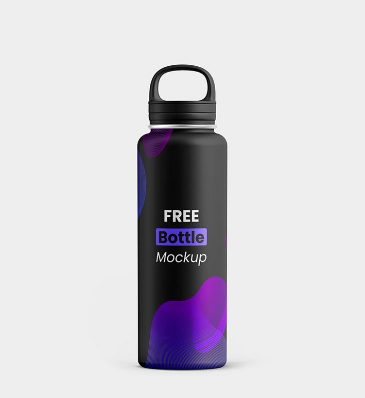 3 Free Realistic Steel Water Bottle Mockup set - Free Package Mockups