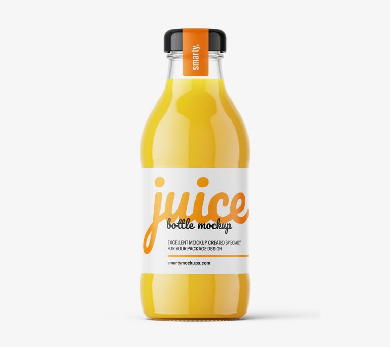 Free Glass Juice Bottle Mockups