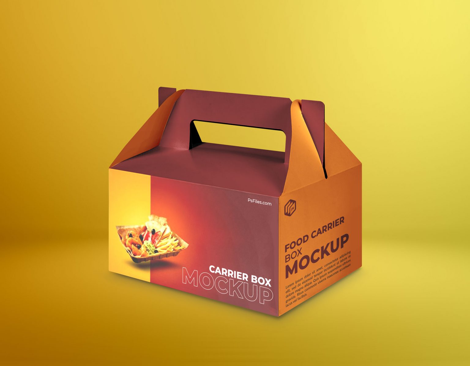 Free Take Away Gable Package Box Mockup - Free Package Mockups