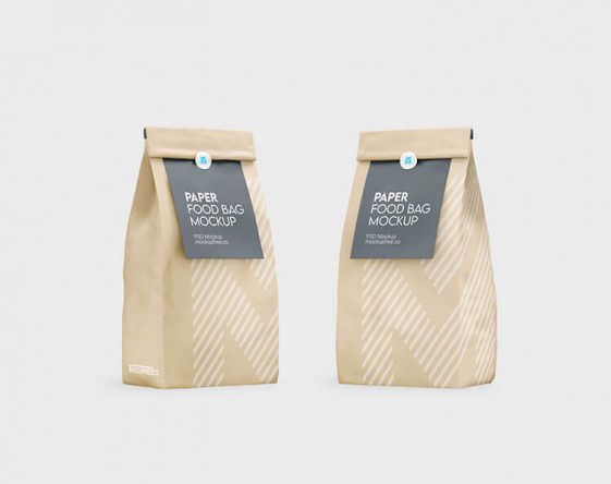 Free Kraft Paper Standing Pouch Mockups Set - Package Mockups