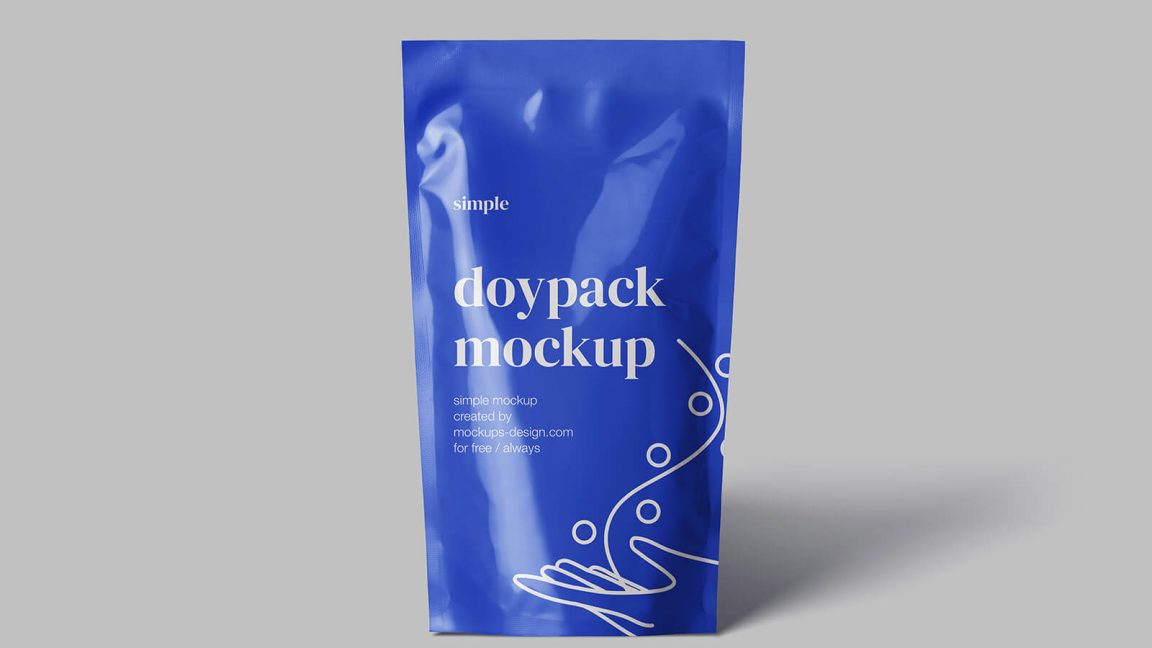 Free Metallic Foil Product Packaging Pouch Mockup set - Free Package