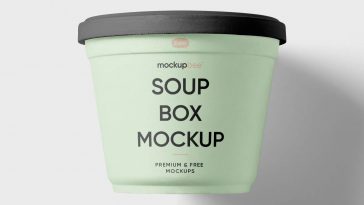 Square Ice Cream Bucket PSD Mockup, Stacked – Original Mockups