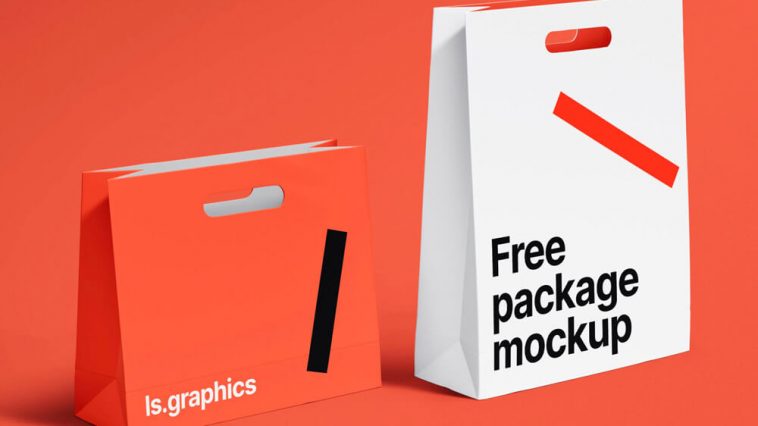 Free Free Shopping Bags Mockup Scene - Package Mockups