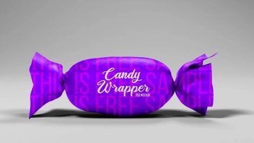 Free Candy Foil Wrap Packet Mockups 3 PSD set - Package Mockups