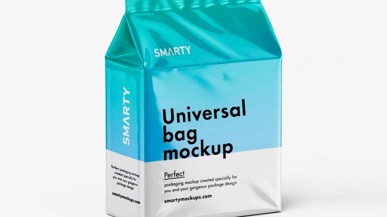 Free FlowPack Bag Packaging Mockup - Free Package Mockups