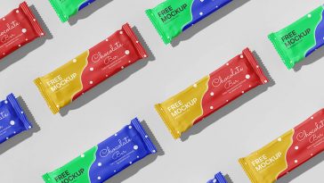 Free Snacks Protein Bars Packaging Mockup - Free Package Mockups