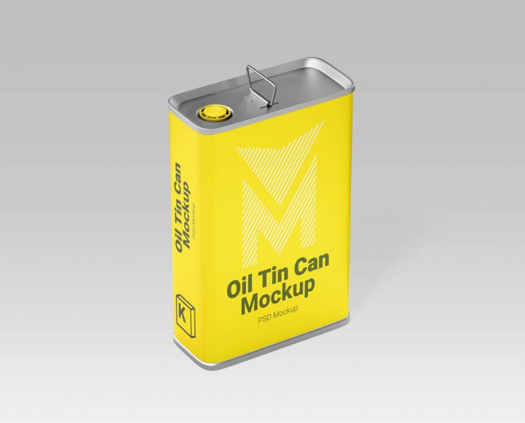 Free Oil Tin Can Mockup set - Free Packaging Mockup