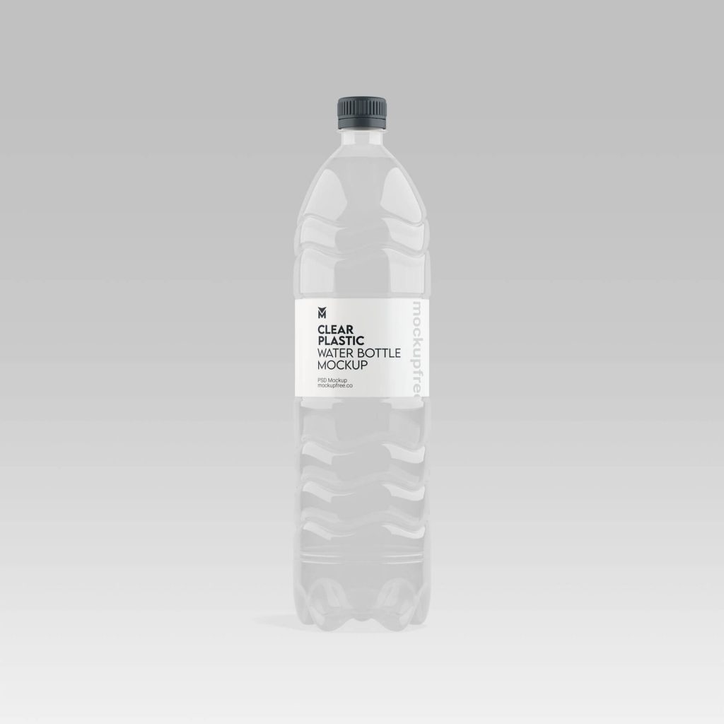 Free Clear Plastic Water Bottle Mockups set - Free Package Mockups