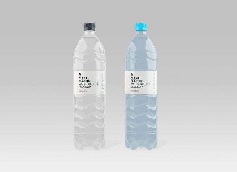 Free Clear Plastic Water Bottle Mockups set - Free Package Mockups