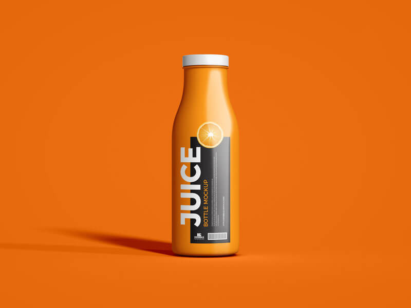 Free 350ml Juice Bottle Mockup (PSD)