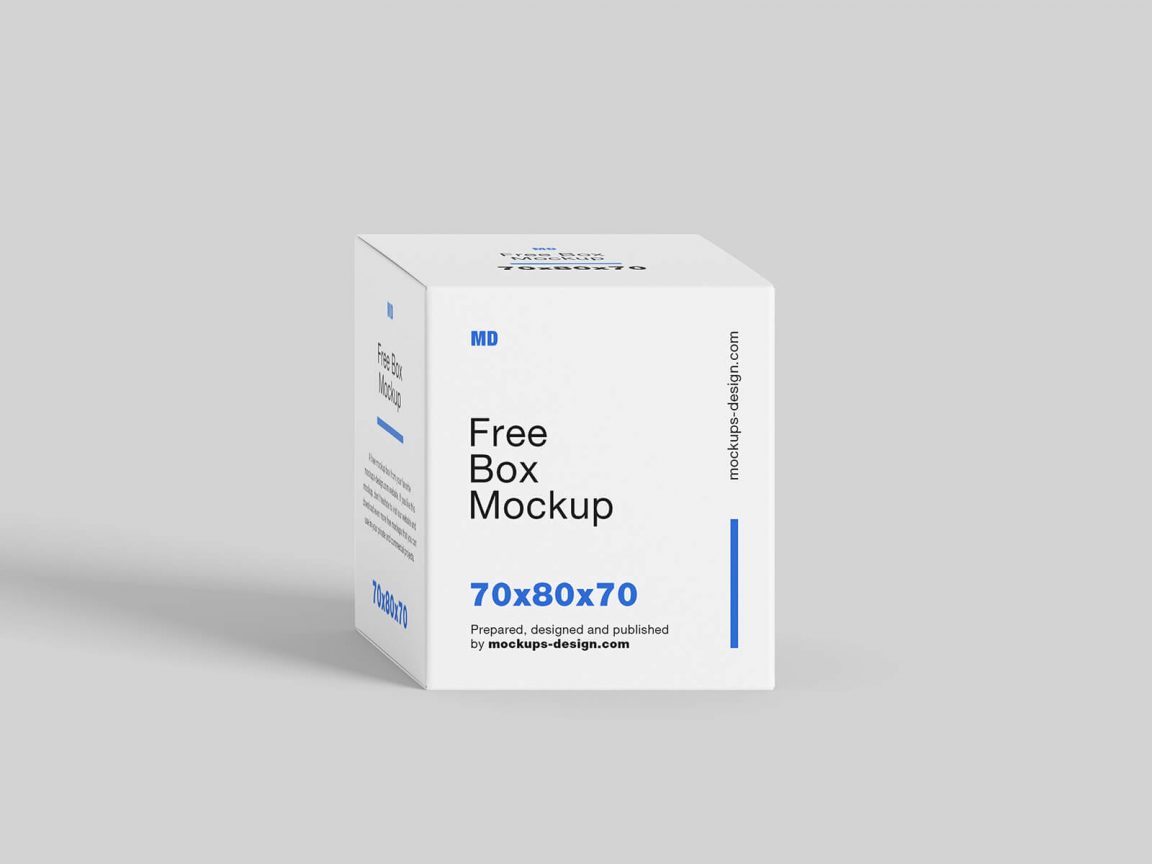 Free Product Package Box Mockups 5 set / 70x80x70 mm - Free Package Mockups