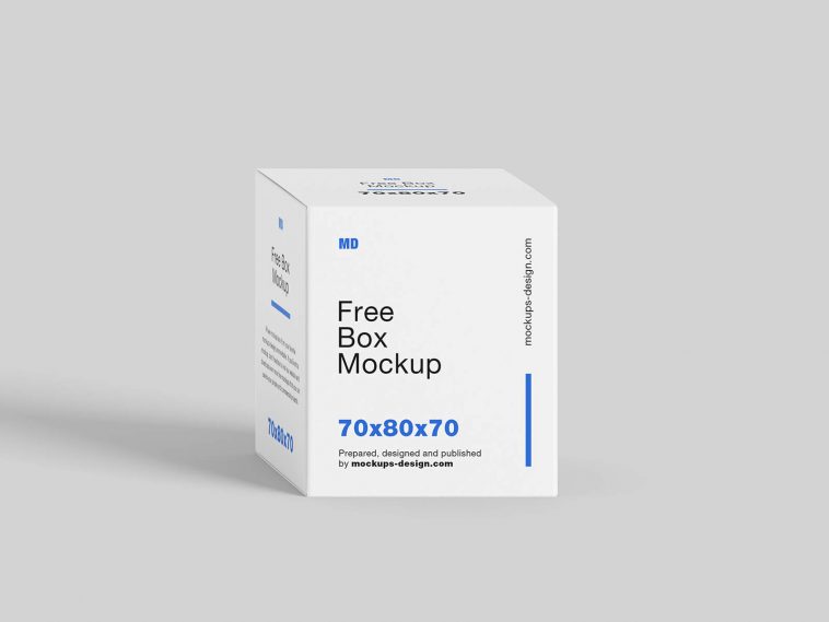 Free Product Package Box Mockups 5 set / 70x80x70 mm - Free Package Mockups