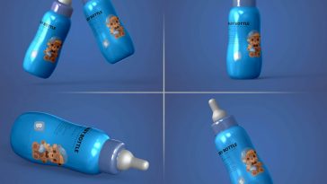 Small Baby Milk Powder Container PSD Mockup, Opened – Original Mockups