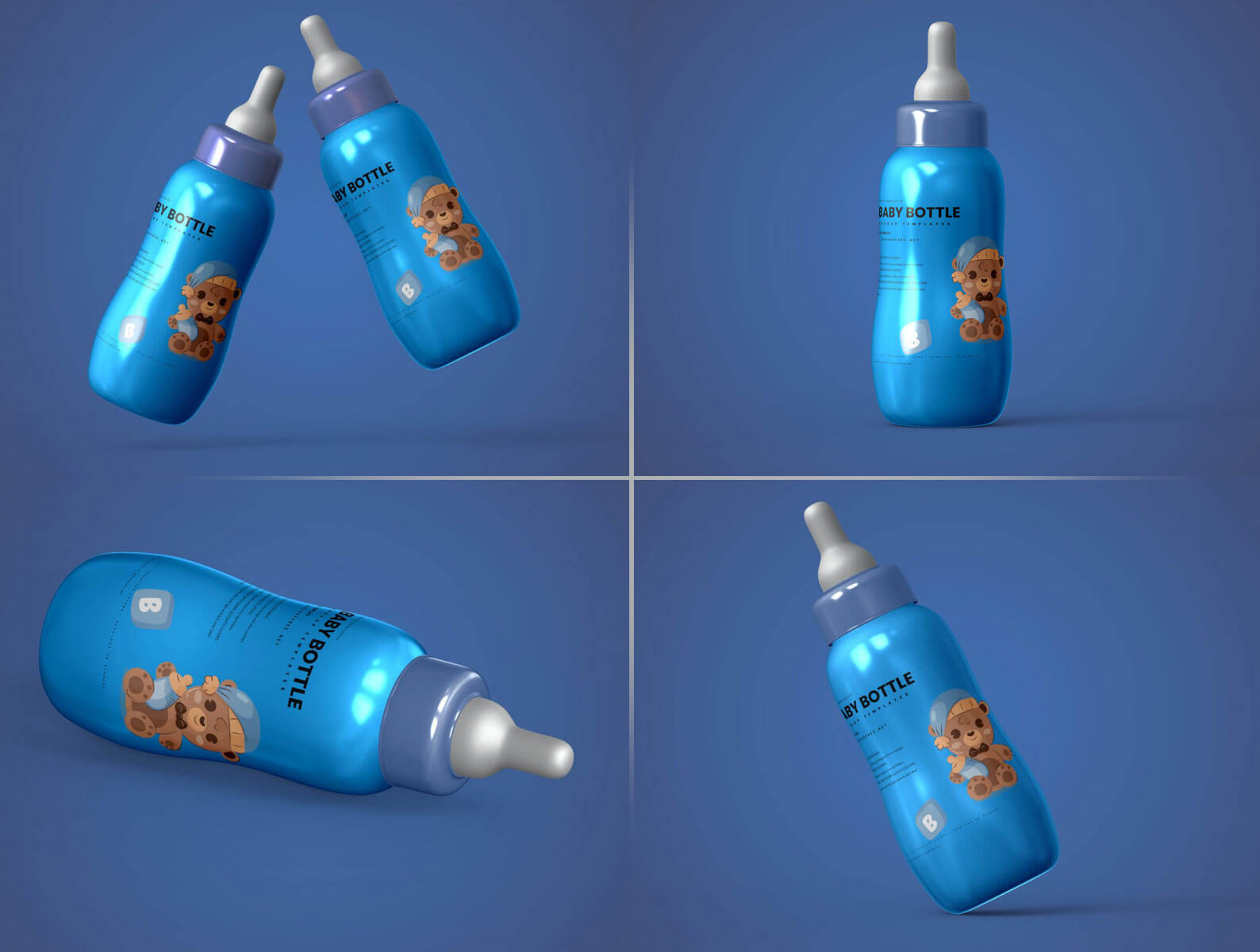 Premium PSD  Small blender bottle mockup, top view