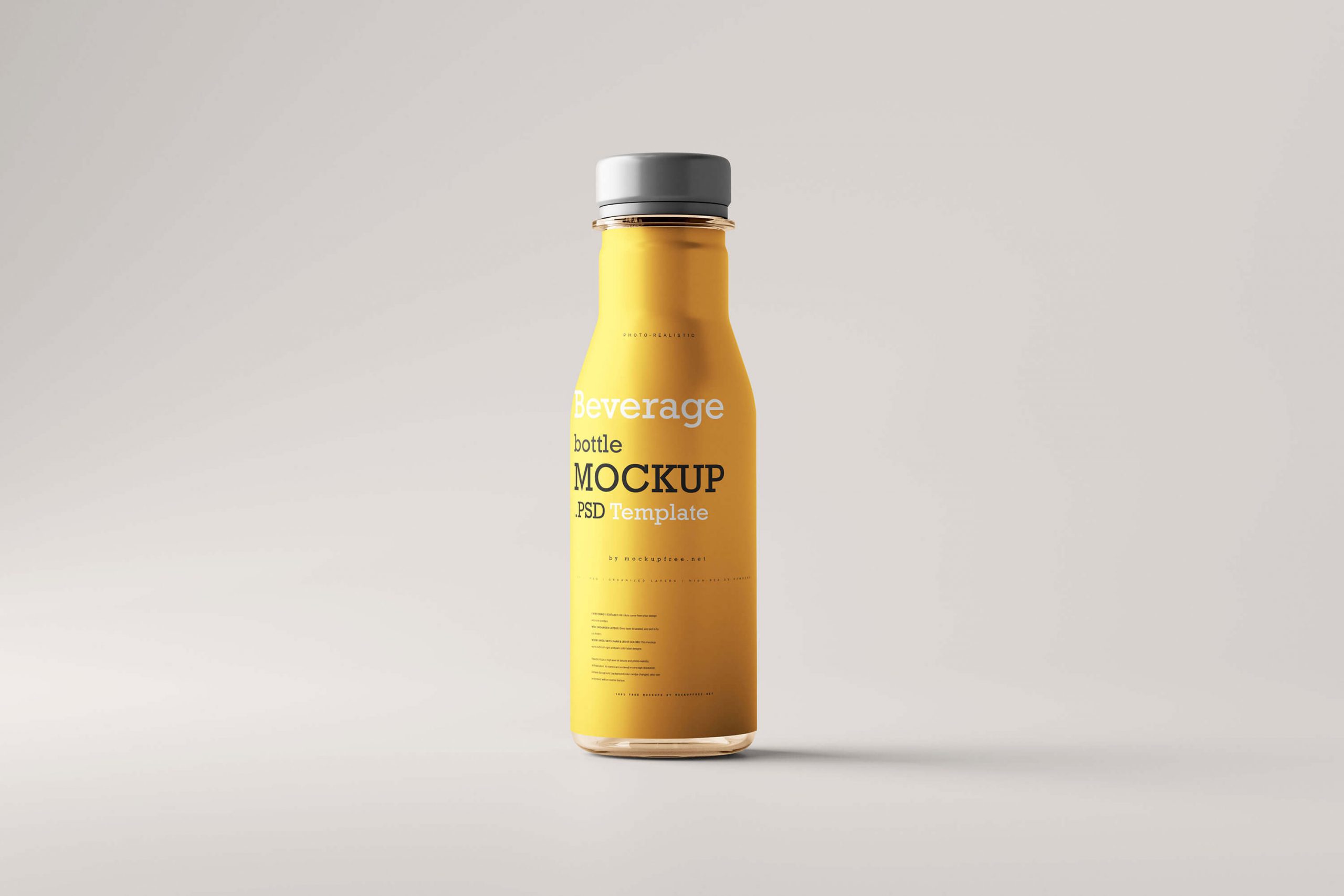 Orange Smoothie Bottle Mockup - Free Download Images High Quality