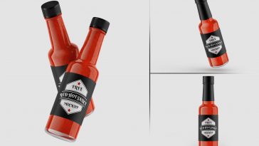 Clear Glass Ketchup Bottle Mockup Template, Product Mockups ft