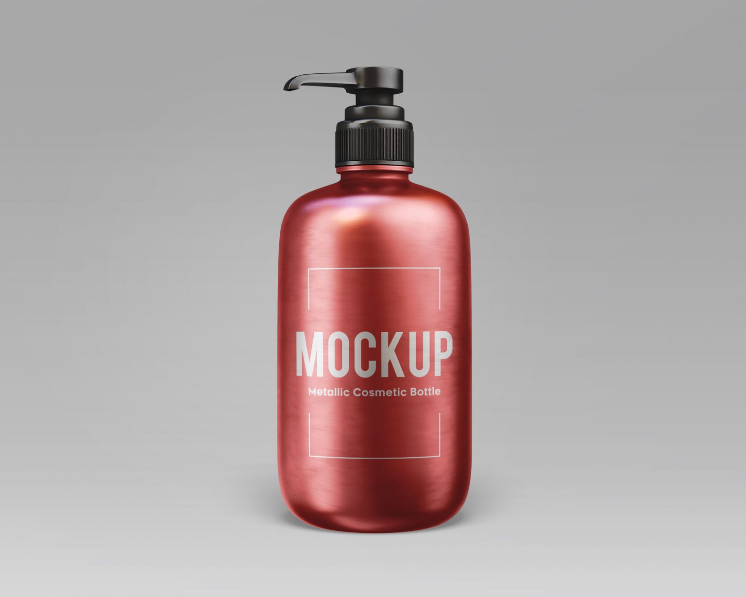 Free Metallic Cosmetic Bottle Mock-up - Package Mockups