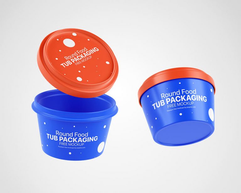 Food Packaging Round Container Mockup - Free Package Mockups