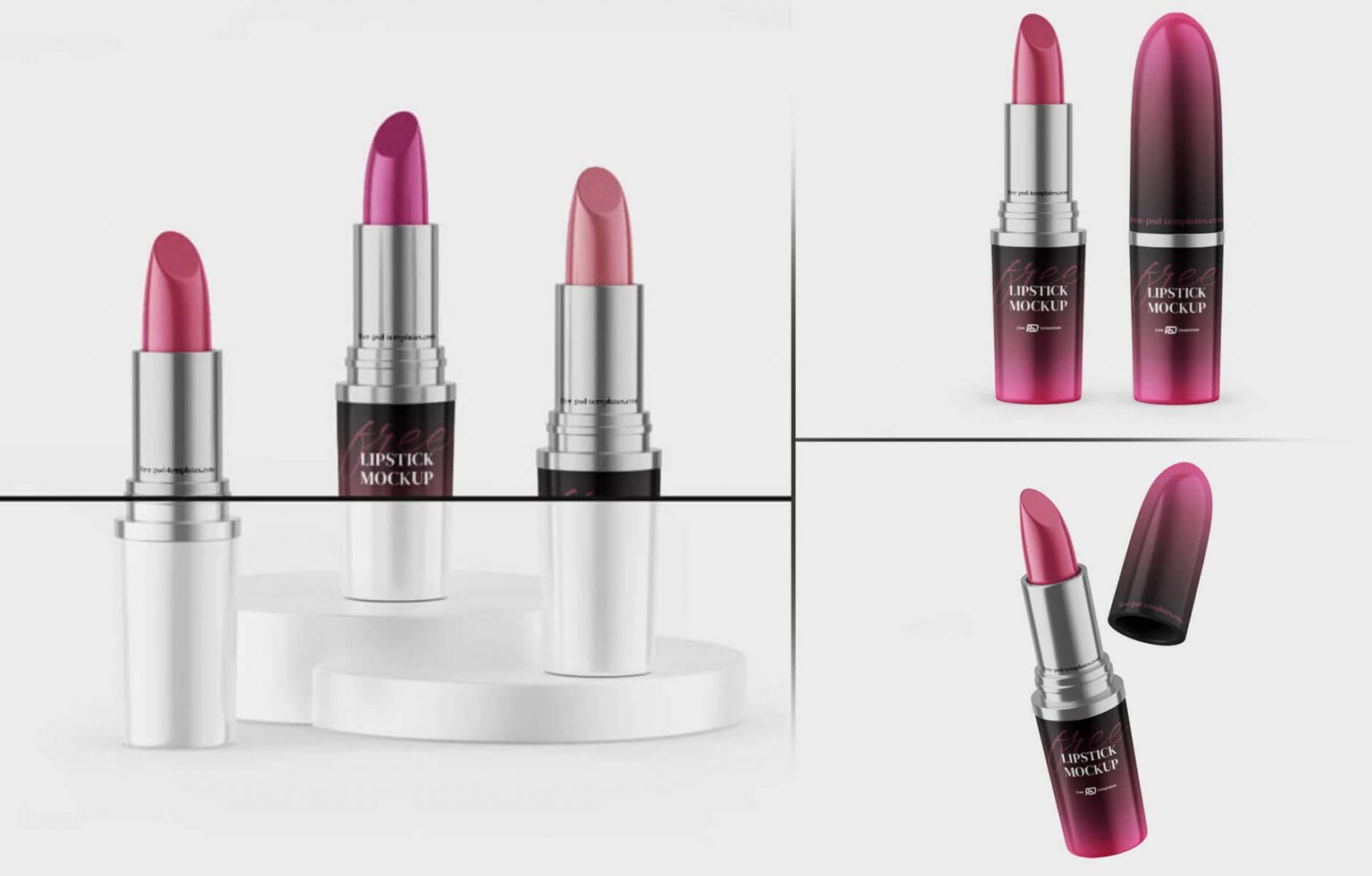 Free Lipstick Mockups set for Branding - Package Mockups