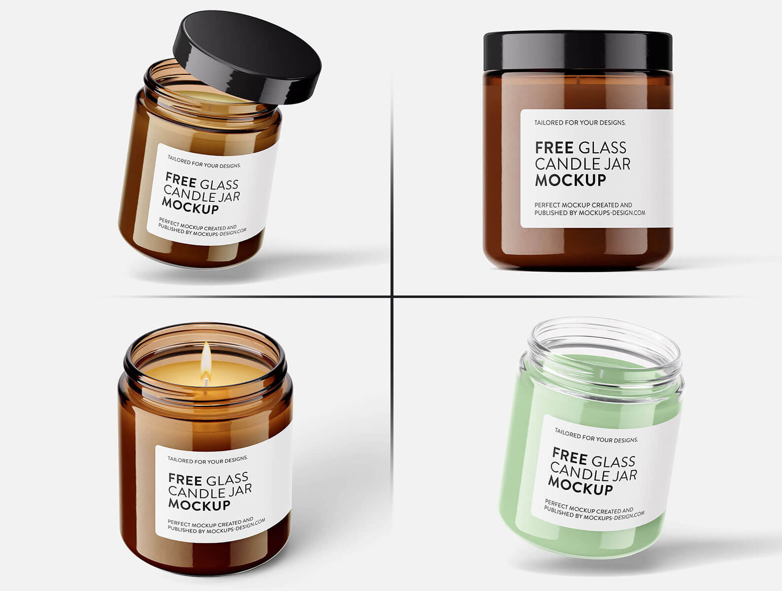 Free Clear Glass Scented Jar Candle Mockup Psd Set Free Package Mockups 6816