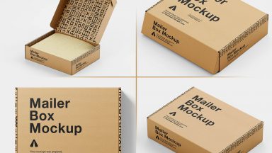 Takeaway Burger Food Packaging Mockup set - Free Package Mockups