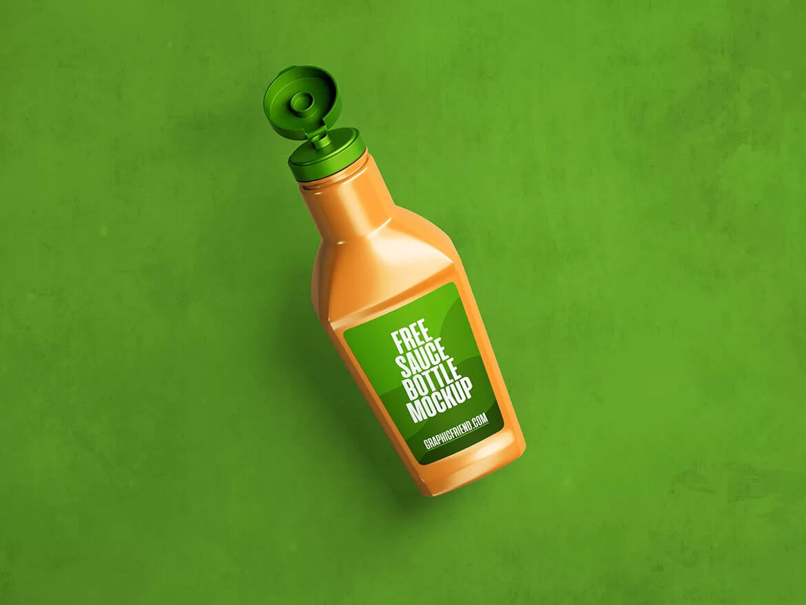 Free Chili / Tomato Ketchup Squeeze Sauce Bottle Mockup PSD - Package