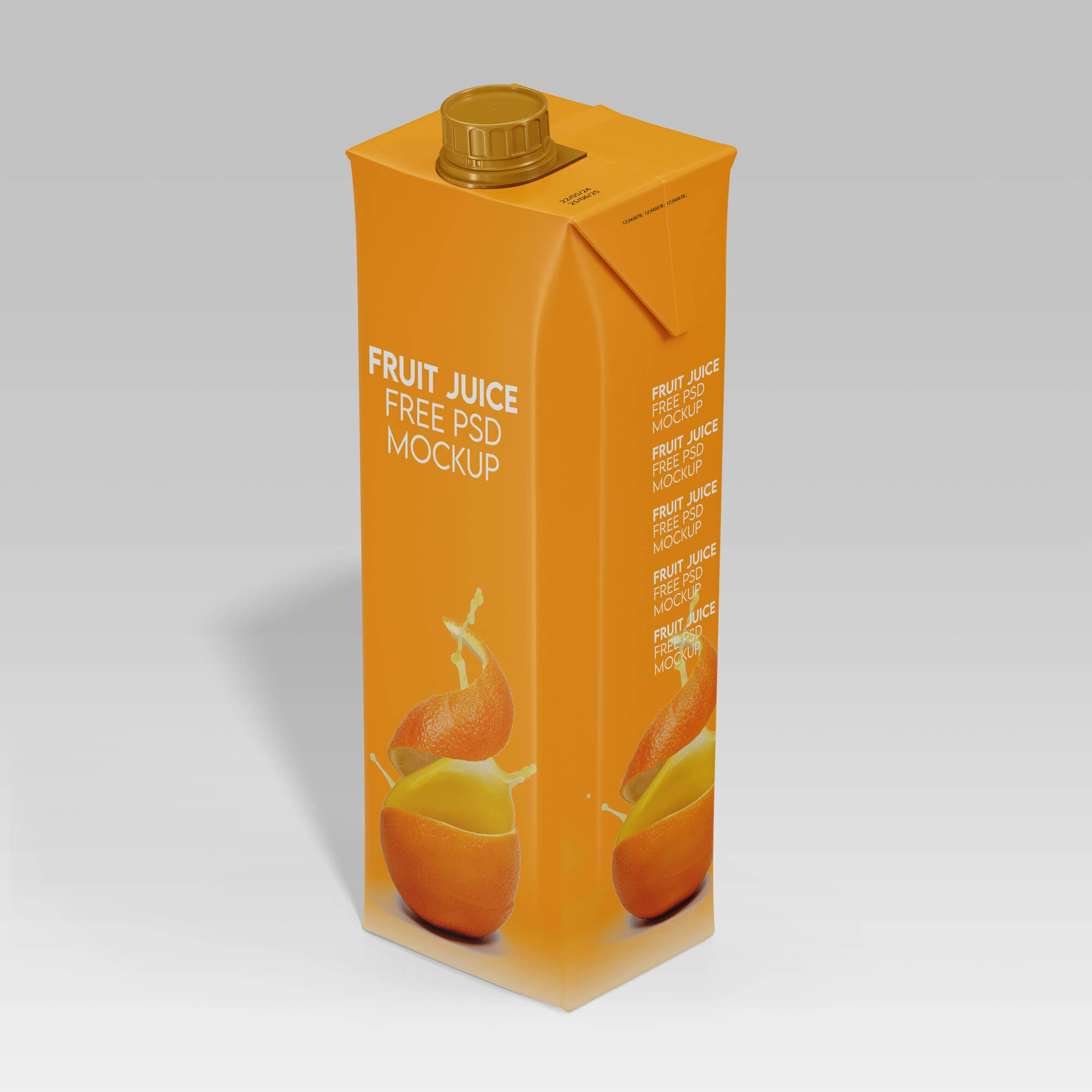 Free Juice Paper Carton Box Mockup with Screw Cap PSD Set - Free